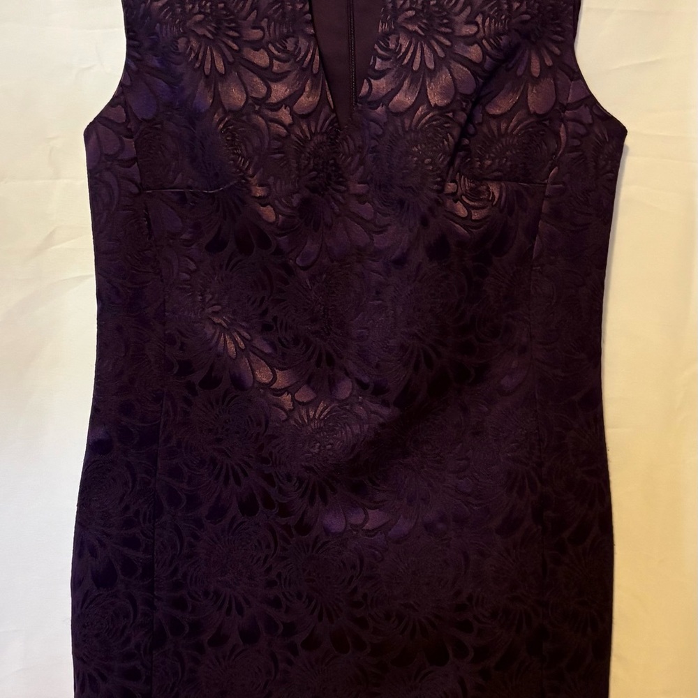connected apparel Purple Floral Lace Sheath Dress